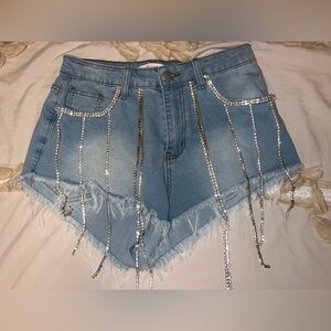 Rhinestone Jean Shorts